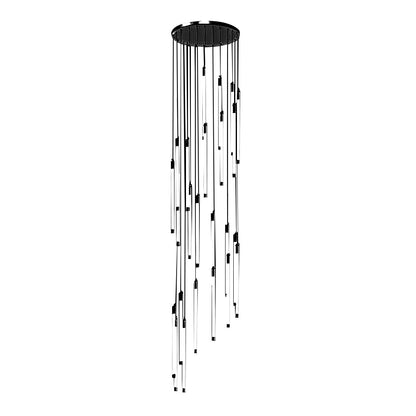 Acrylic Spiral Tube Staircase Chandelier Gold Black LED 3000K/6000K Adjustable Silhouette 7 Configurations