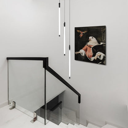 Acrylic Spiral Tube Staircase Chandelier Gold Black LED 3000K/6000K Adjustable Silhouette 7 Configurations