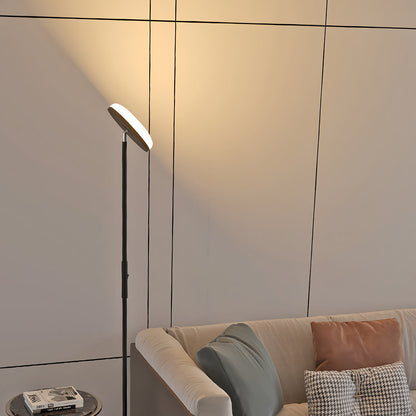 Modern Floor Lamp LED 360 Degree Adjustable Head Uplight Downlight Acrylic Disc Iron Dimmable Remote 3 Color Modes Black White 71 Inch