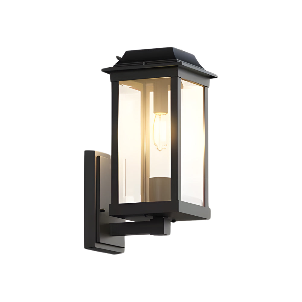 Square American Minimalist Outdoor Wall Sconce IP65 Solar/Hardwired E27