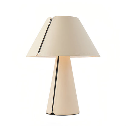 Modern Table Lamp Leather Wrapped Base Pleated Shade LED Warm White E27 Nordic Postmodern Bedside White 22.05 Inch