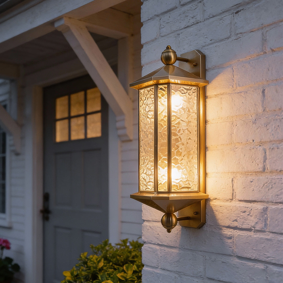 Copper Outdoor Wall Lantern Mid-Century 3-CCT Solar or Hardwired IP65