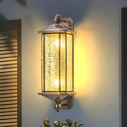 Copper Outdoor Wall Lantern Mid-Century 3-CCT Solar or Hardwired IP65