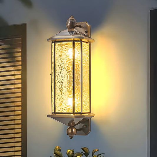 Copper Outdoor Wall Lantern Mid-Century 3-CCT Solar or Hardwired IP65