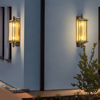 Copper Outdoor Wall Lantern Mid-Century 3-CCT Solar or Hardwired IP65