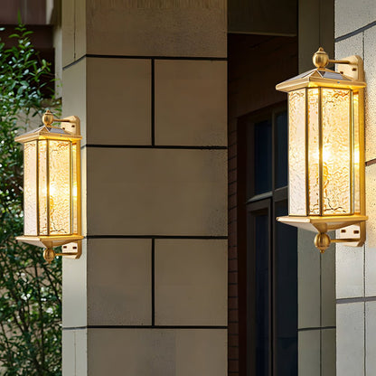Copper Outdoor Wall Lantern Mid-Century 3-CCT Solar or Hardwired IP65