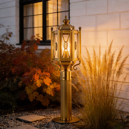 Ornate Brass Copper Path Light Outdoor Waterproof E27 Garden Landscape