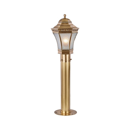 Classic Copper Path Lights Outdoor Waterproof Glass Shade 3 Sizes E27 E14 IP55