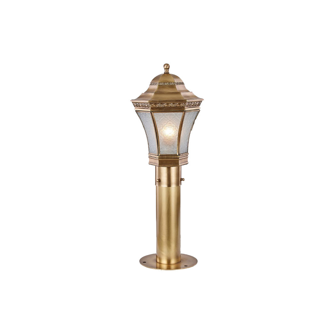 Classic Copper Path Lights Outdoor Waterproof Glass Shade 3 Sizes E27 E14 IP55
