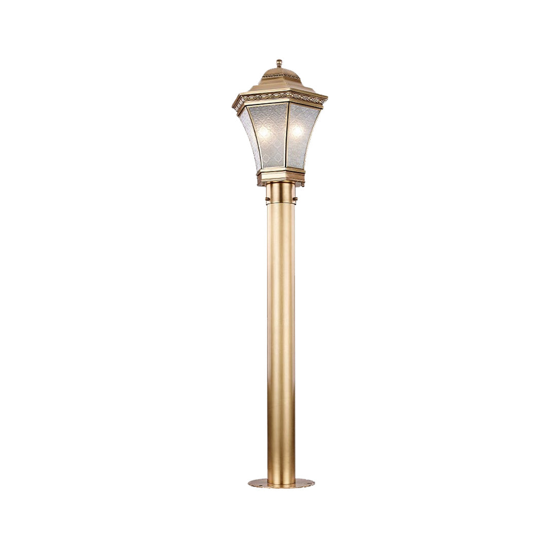 Classic Copper Path Lights Outdoor Waterproof Glass Shade 3 Sizes E27 E14 IP55