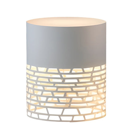 Hollow Mesh Cylinder LED Outdoor Floor Lantern IP54 Stainless Steel Acrylic 3000K