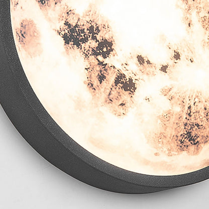 Moon Outdoor Wall Sconce Lunar Texture Glass LED 3000K Stainless Steel 2 Sizes
