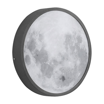 Moon Outdoor Wall Sconce Lunar Texture Glass LED 3000K Stainless Steel 2 Sizes
