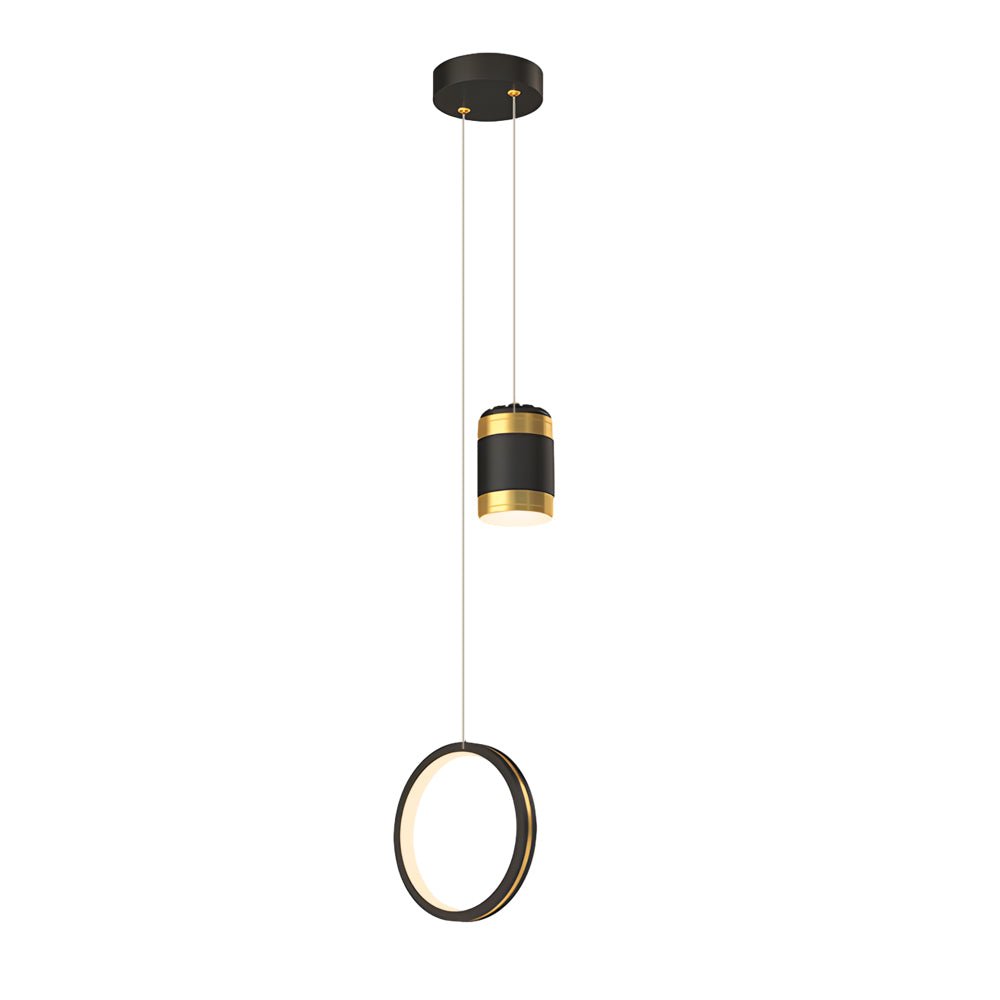 Starry Projection Iron and Silicone Ring Pendant Light with 3-Step Colour Temperature in Round or Oval