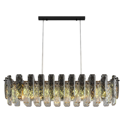 Contemporary Crystal Chandelier Solid Copper Textured Crystal Rods Eye-Protecting E14 French Style