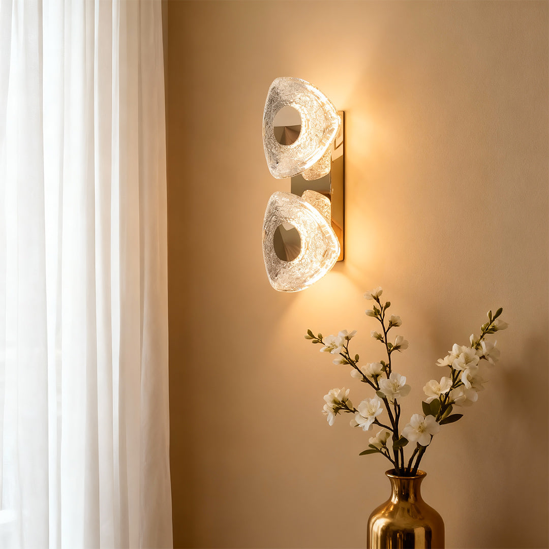 Modern Crystal LED Wall Sconce – Luxury Gold Minimalist Wall Light Fixture