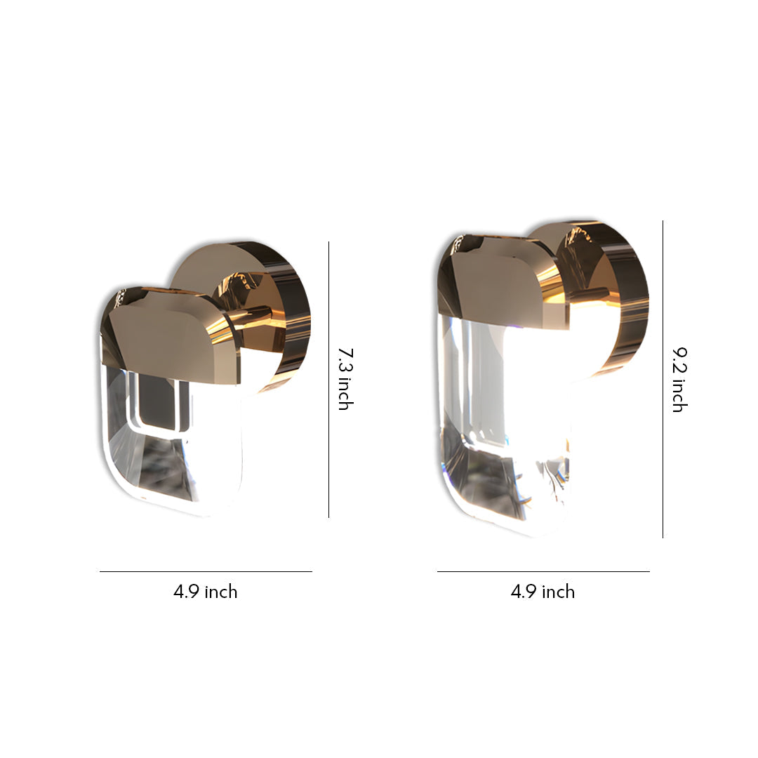 Modern Crystal LED Wall Sconce – Luxury Gold Aluminum Wall Light Fixture