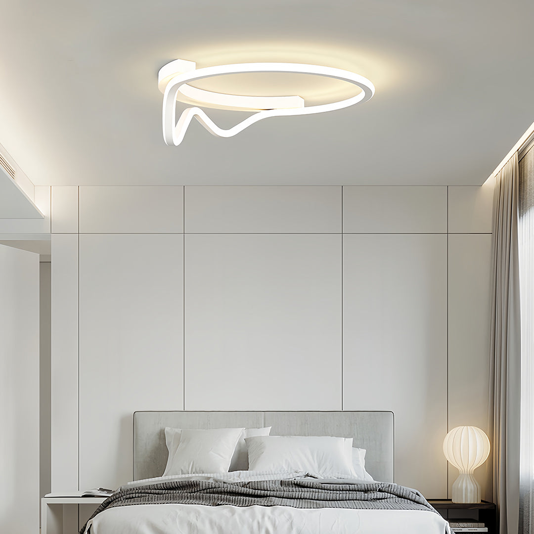 Abstract Loop Geometric Flush Mount Silicone Gold Black White Two Sizes