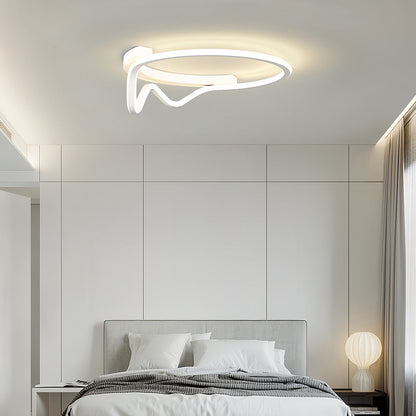 Abstract Loop Geometric Flush Mount Silicone Gold Black White Two Sizes