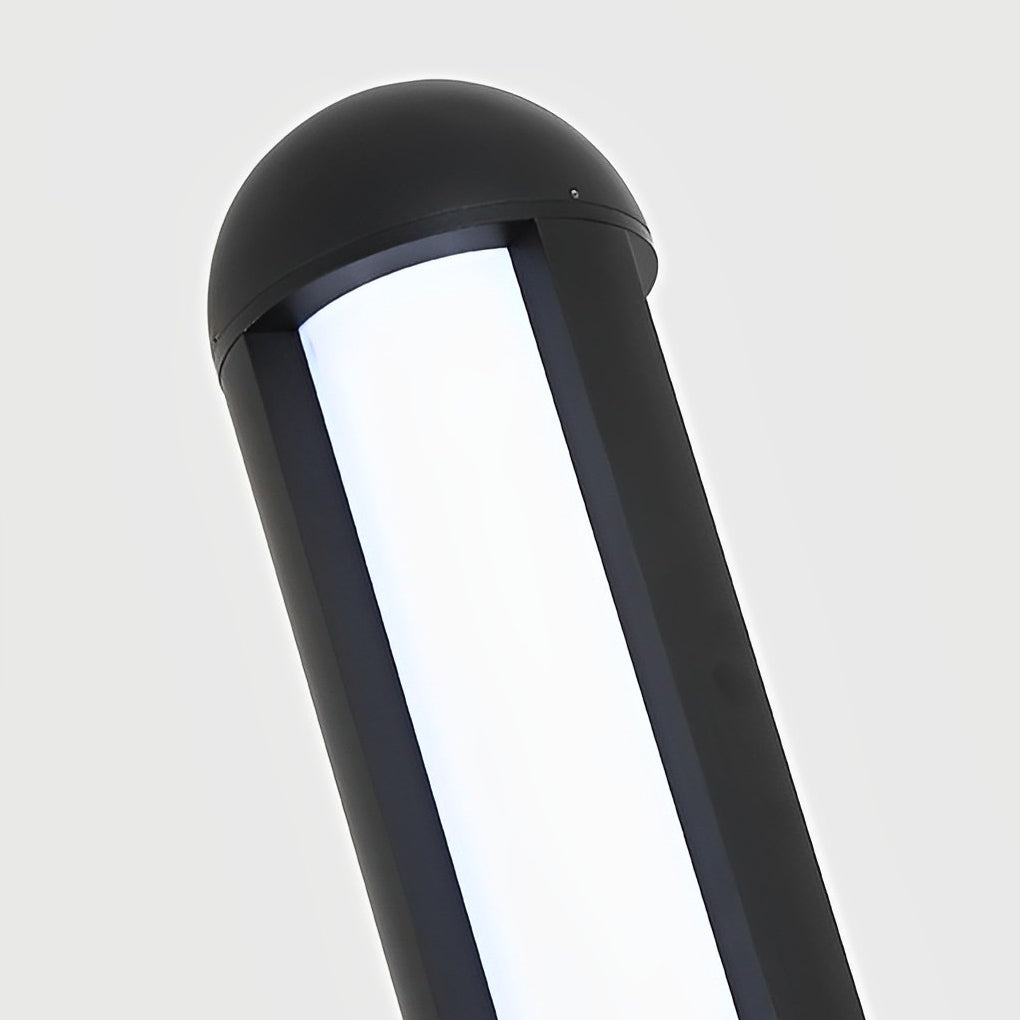 Tall Outdoor LED Bollard Light Slender Cylindrical Aluminum Black IP65 4 Heights