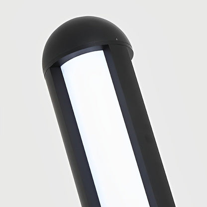 Tall Outdoor LED Bollard Light Slender Cylindrical Aluminum Black IP65 4 Heights
