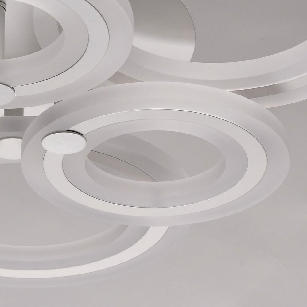 Multi-Ring Cluster Semi-Flush Mount Ceiling Light — Modern Contemporary Metal Acrylic LED 6 Light White Black Coffee