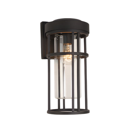 Black Aluminium Outdoor Wall Sconce Glass Lampshade E27 IP54 Nordic Style