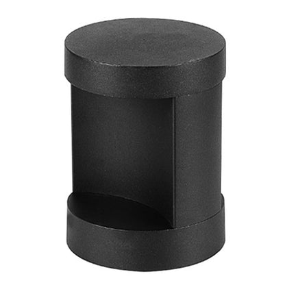 Cylindrical LED Bollard Landscape Light Solar Hardwired Black Outdoor Path Light