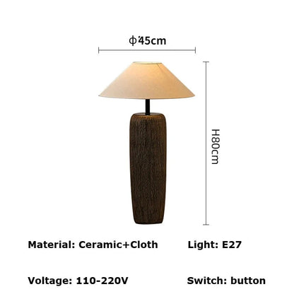 Quiet Pottery Ceramic Floor Lamp – Zen Fabric Shade