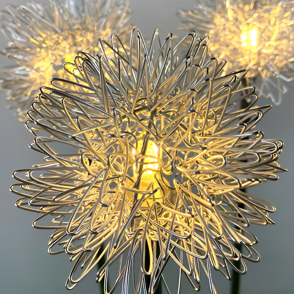 Dandelion Landscape Light Solar LED Aluminum Copper Stainless Steel 3000K Warm White IP65 4'' or 6'' Garden Lawn Yard