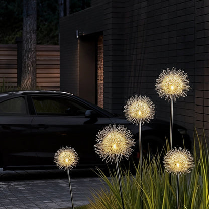 Dandelion Landscape Light Solar LED Aluminum Copper Stainless Steel 3000K Warm White IP65 4'' or 6'' Garden Lawn Yard