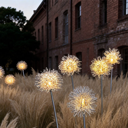 Dandelion Landscape Light Solar LED Aluminum Copper Stainless Steel 3000K Warm White IP65 4'' or 6'' Garden Lawn Yard