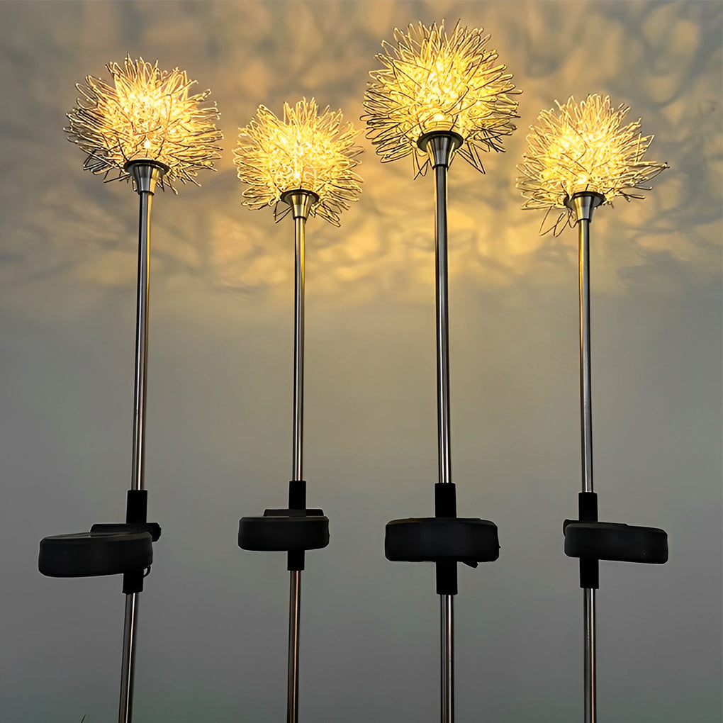 Dandelion Landscape Light Solar LED Aluminum Copper Stainless Steel 3000K Warm White IP65 4'' or 6'' Garden Lawn Yard
