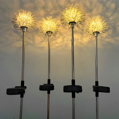 Dandelion Landscape Light Solar LED Aluminum Copper Stainless Steel 3000K Warm White IP65 4'' or 6'' Garden Lawn Yard
