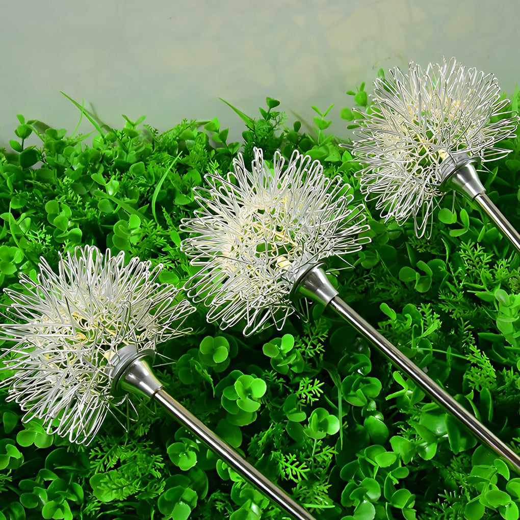 Dandelion Landscape Light Solar LED Aluminum Copper Stainless Steel 3000K Warm White IP65 4'' or 6'' Garden Lawn Yard