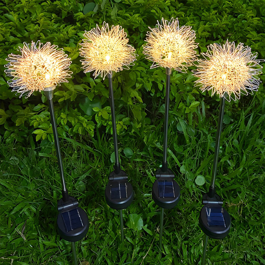 Dandelion Landscape Light Solar LED Aluminum Copper Stainless Steel 3000K Warm White IP65 4'' or 6'' Garden Lawn Yard