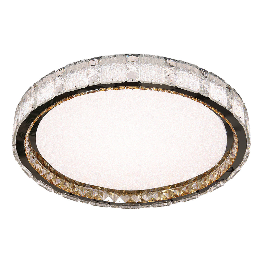 Sparkling Crystal Halo Flush Mount Chrome Round Three Sizes