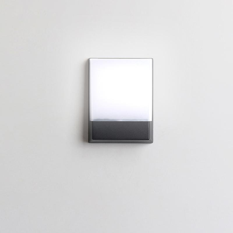 Modern LED Outdoor Wall Sconce Square Aluminum PC Shade IP54 15W 6000K Black White Porch Garden