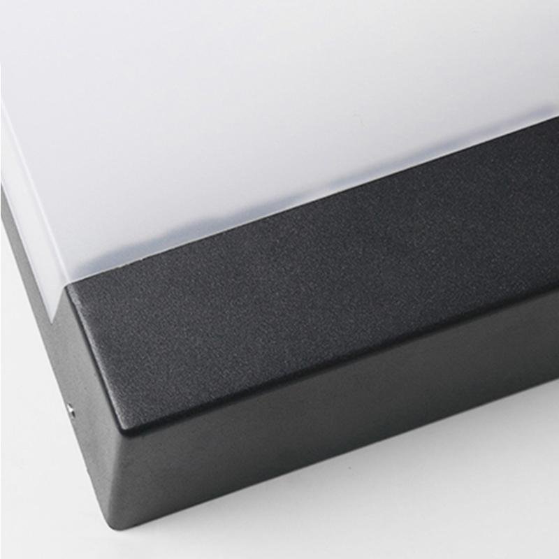 Modern LED Outdoor Wall Sconce Square Aluminum PC Shade IP54 15W 6000K Black White Porch Garden