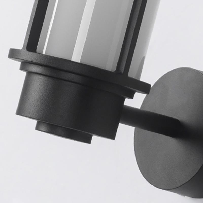 Black Retro Top Hat LED Outdoor Wall Sconce IP54 Aluminium 3200K