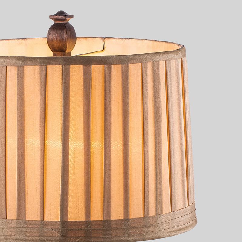 Antique Rustic Tower Resin Table Lamp Striped Linen Drum Shade E26 E27 Two Sizes