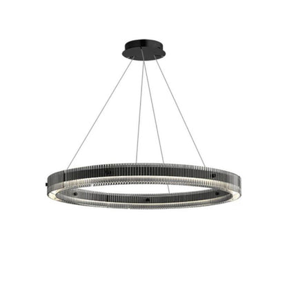 Modern Black Ring Chandelier Italian Minimalist LED Pendant Light Dining Room Living Room Bedroom