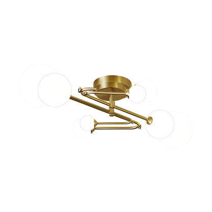 Magic Bean Gold Semi-Flush Mount Nordic Iron E27 Globe 4 6 9 Light