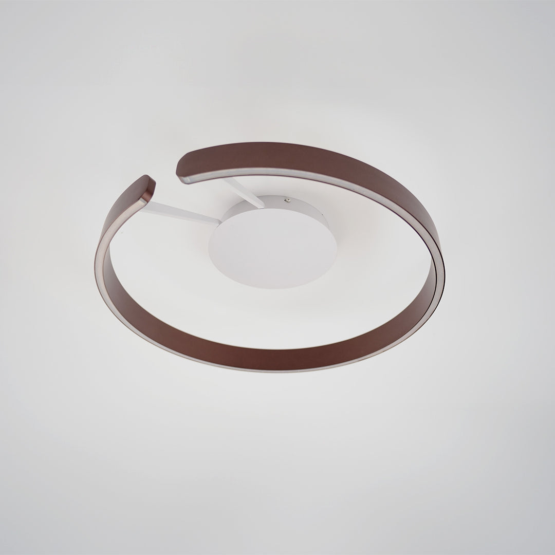 Split Ring Halo LED Flush Mount in Iron and Aluminum with Fixed Warm White in Black, White, or Coffee Brown