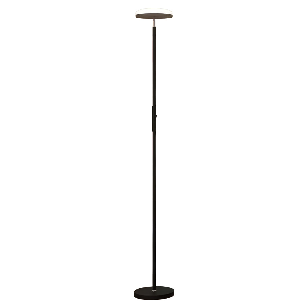 Modern Floor Lamp LED 360 Degree Adjustable Head Uplight Downlight Acrylic Disc Iron Dimmable Remote 3 Color Modes Black White 71 Inch