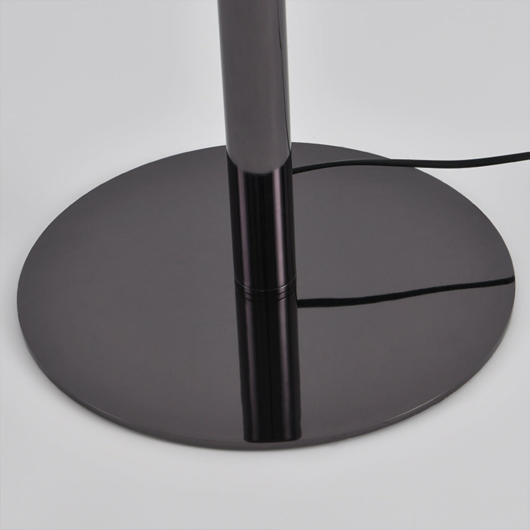 Sculptural Double Globe Table Lamp Pearl Black Iron Smoked Glass Full Spectrum Tri-Color LED Eye Care 8W 21.65 Inch