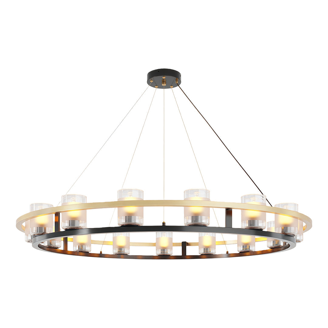 Luxury Copper Chandelier with Transparent Glass Shades