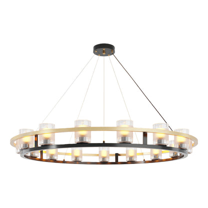 Luxury Copper Chandelier with Transparent Glass Shades