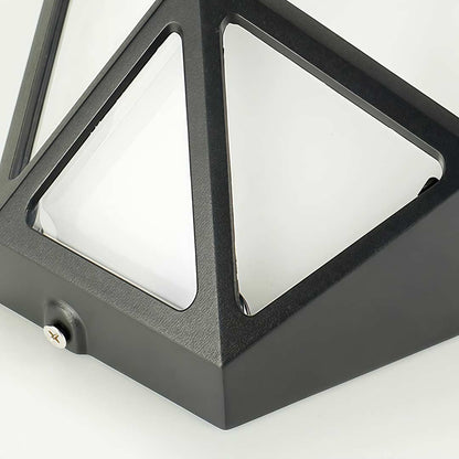 Modern LED Outdoor Wall Sconce Diamond Shape Aluminum Acrylic IP54 18W 3200K Black 13 Inch