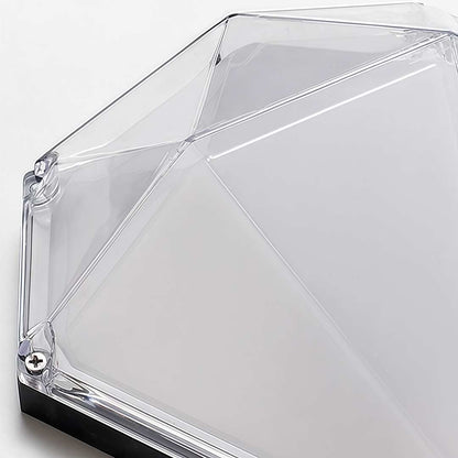 Modern LED Outdoor Wall Sconce Diamond Shape Aluminum Acrylic IP54 18W 3200K Black 13 Inch